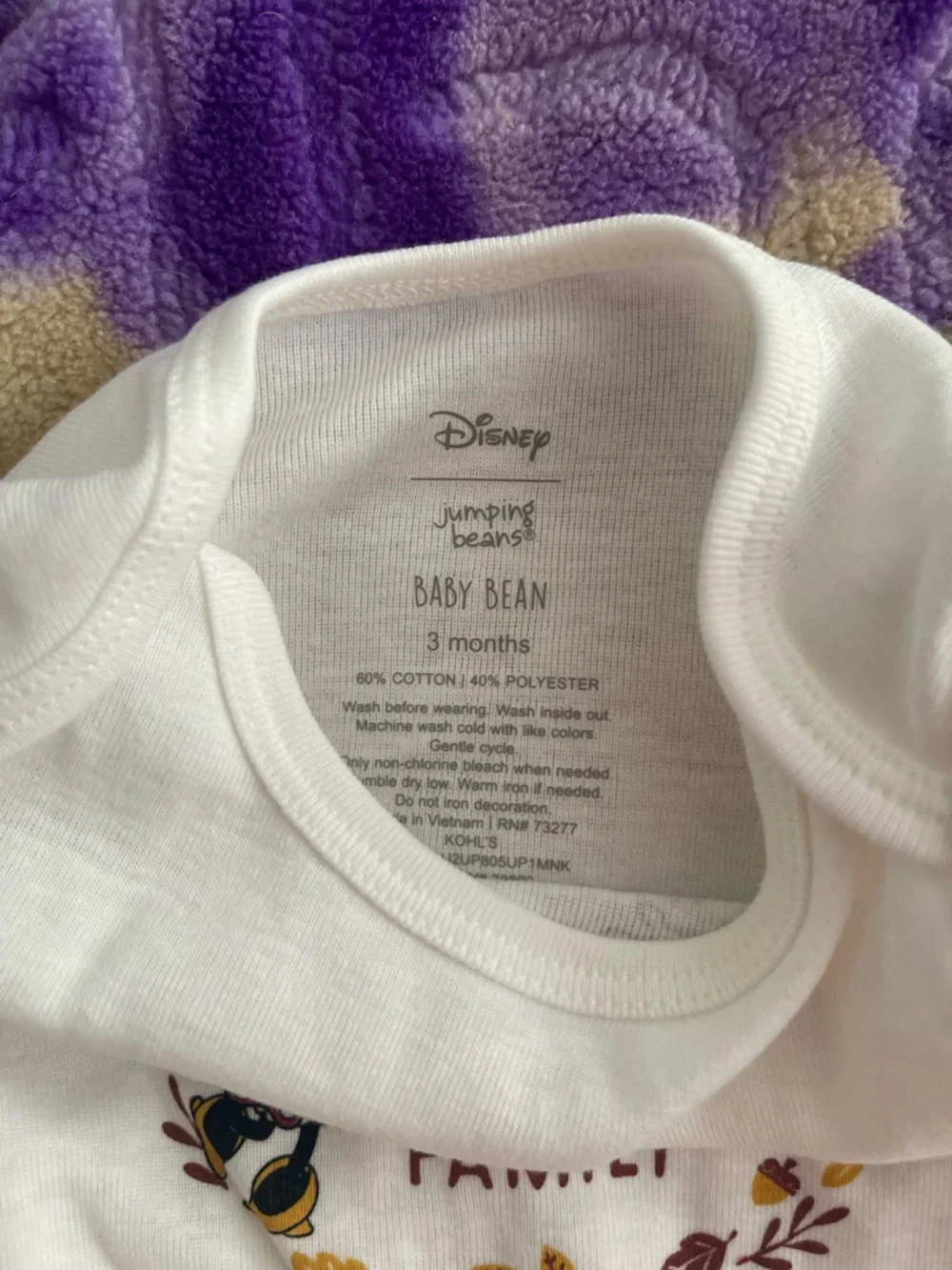 Disney White Long-Sleeve Onesie with Brown Striped Pants